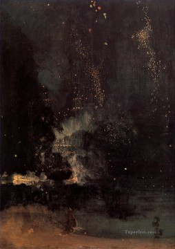 Nocturno en negro y dorado El cohete que cae James Abbott McNeill Whistler Pinturas al óleo